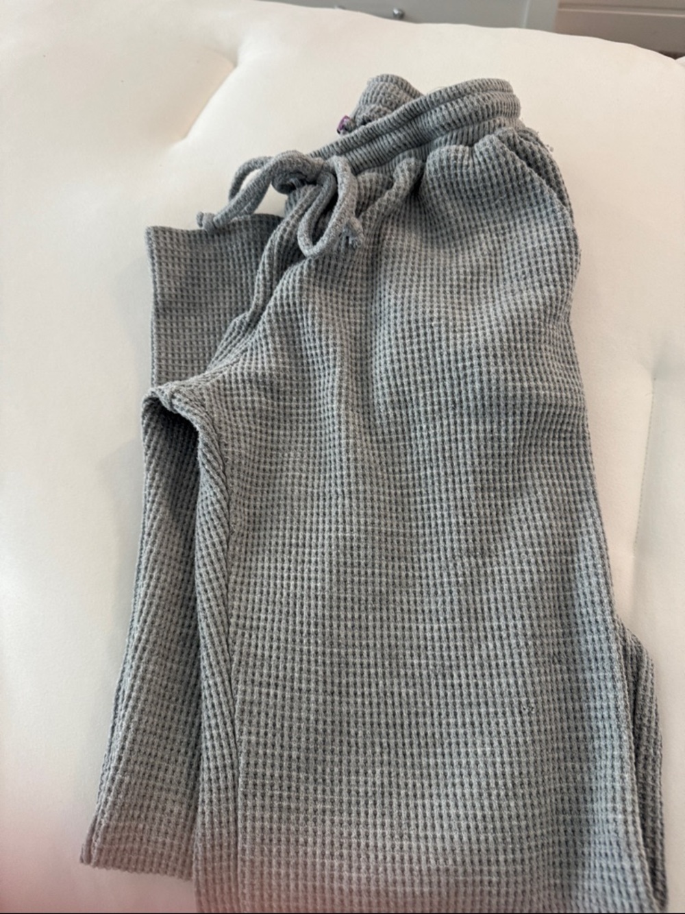 Kids Gray Waffle Knit Joggers - Comfortable Sweatpants